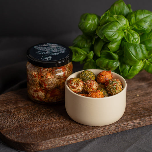 Sūrio rutuliukai aliejuje 23 % rieb.